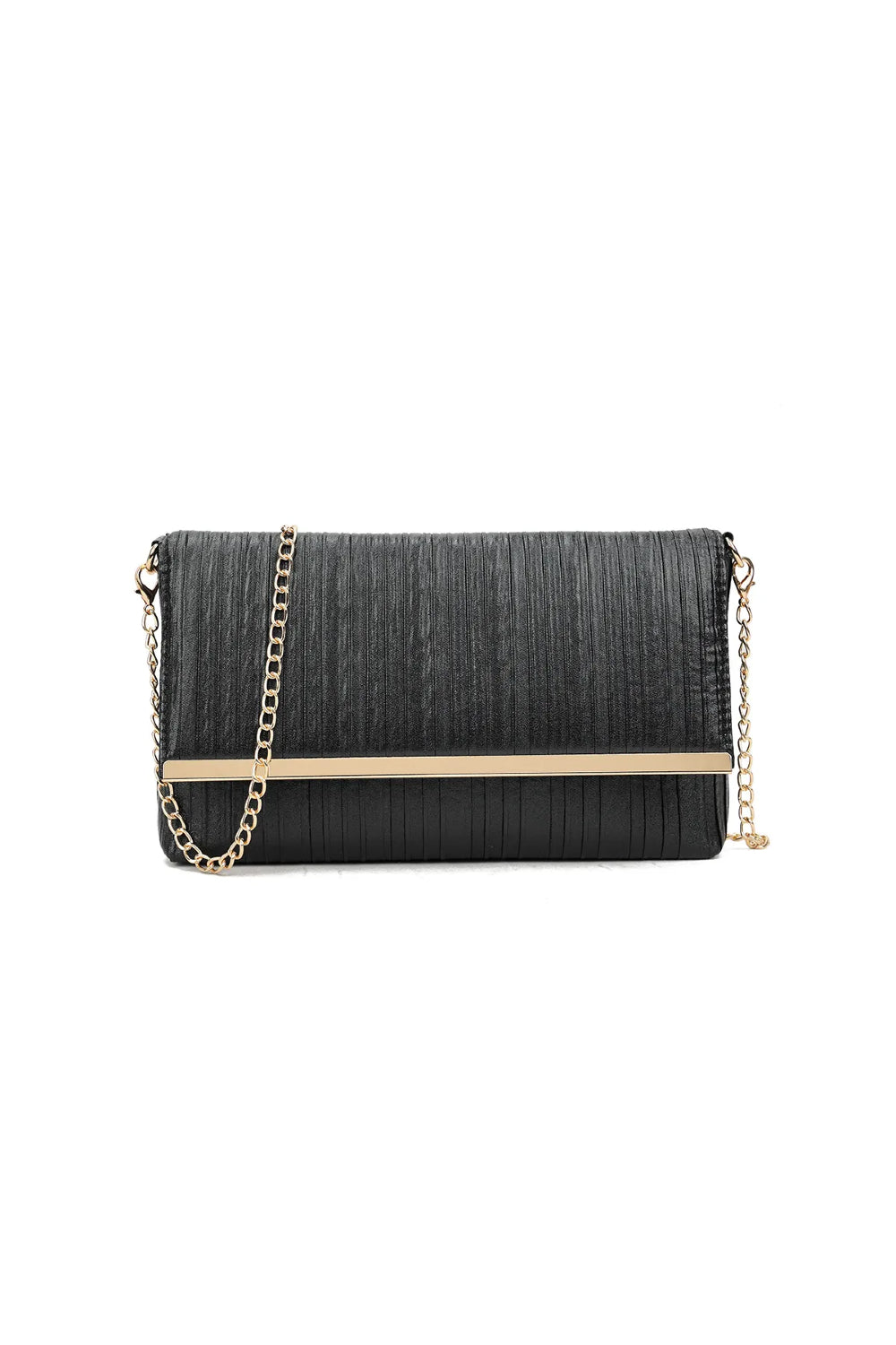 Black Pleated Clutch Bag