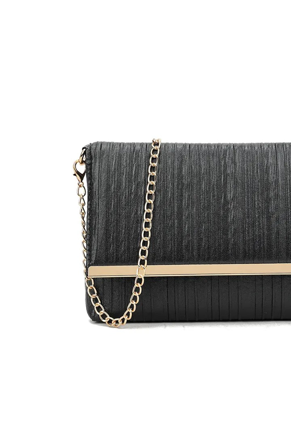 Black Pleated Clutch Bag