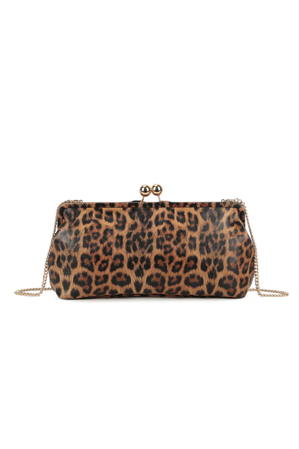 Gold Leopard Clutch Bag