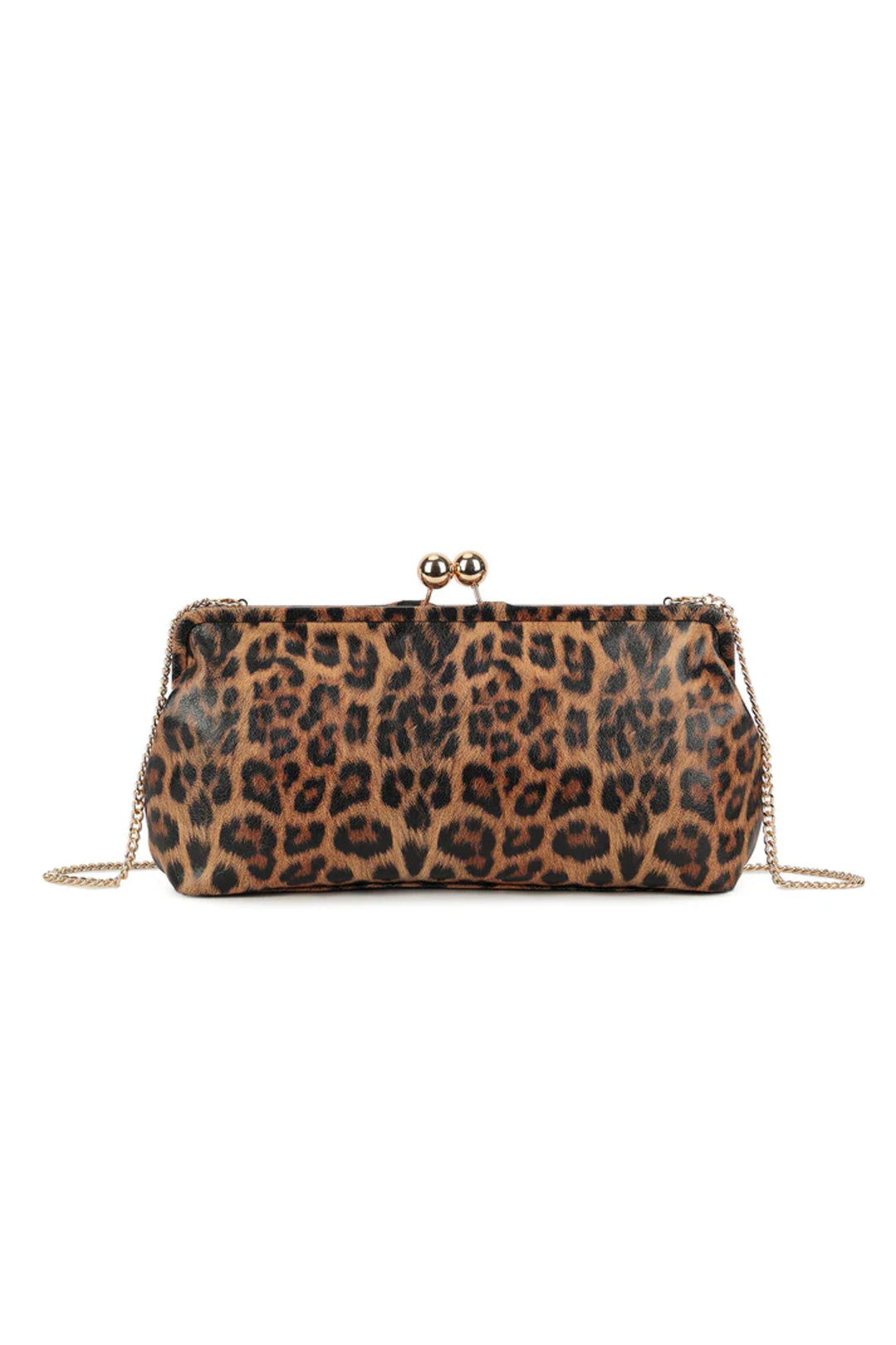 Gold Leopard Clutch Bag