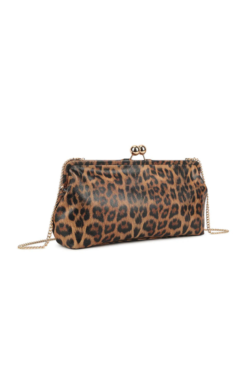 Gold Leopard Clutch Bag