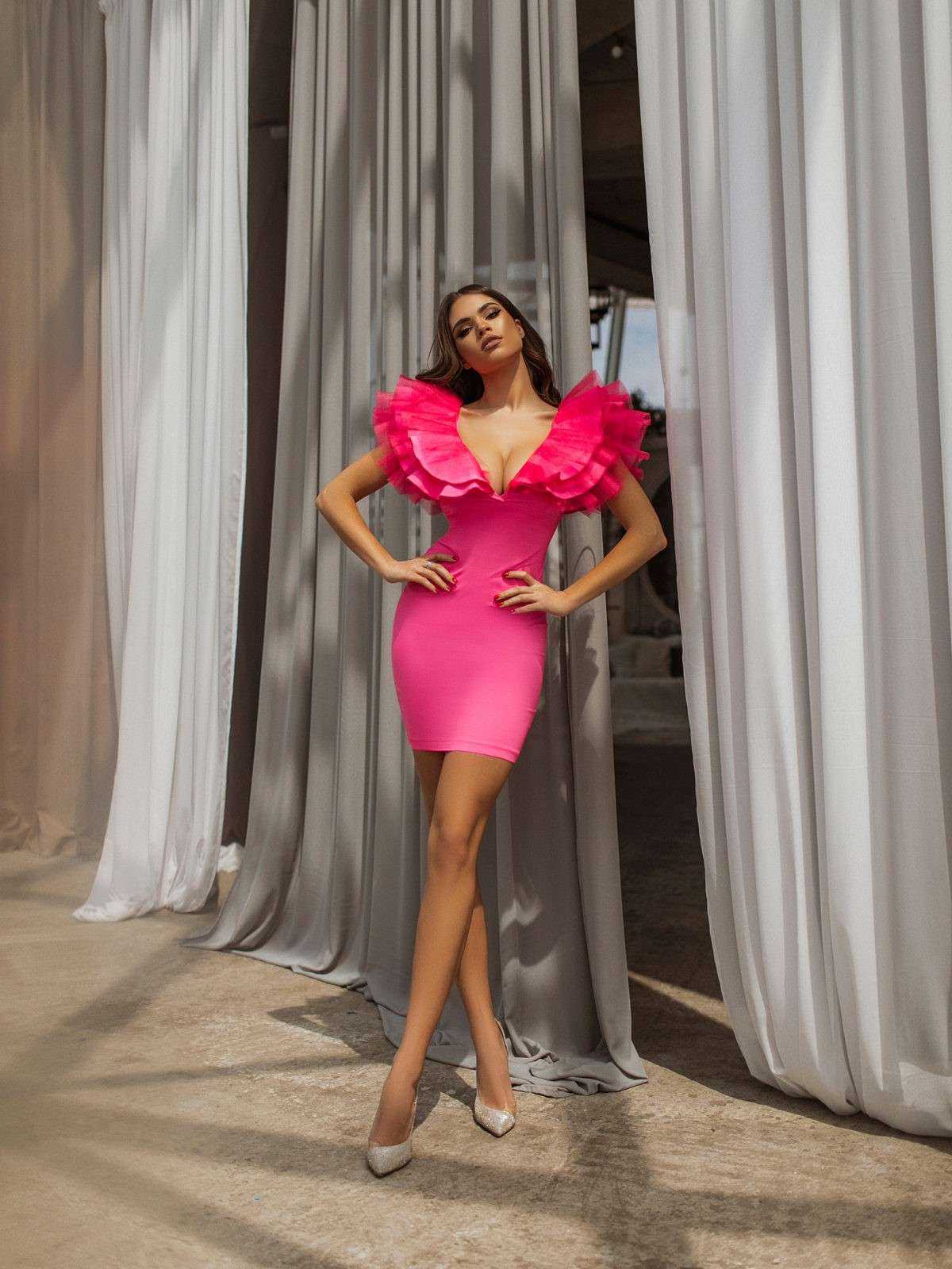 Pretty Pink Ruffle Charm Dress