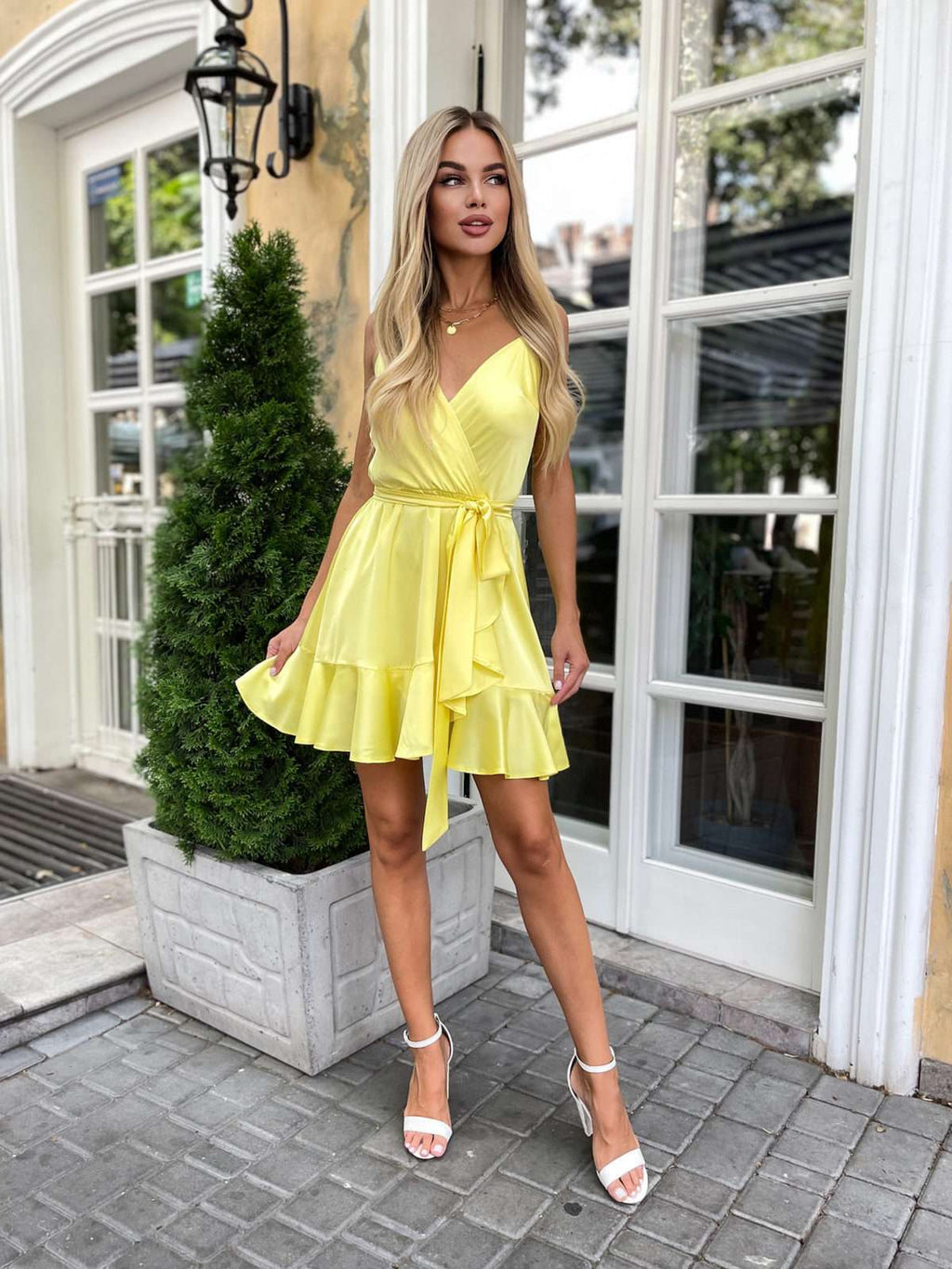 Spaghetti Summer Dress With Playful Ruffle Skirt