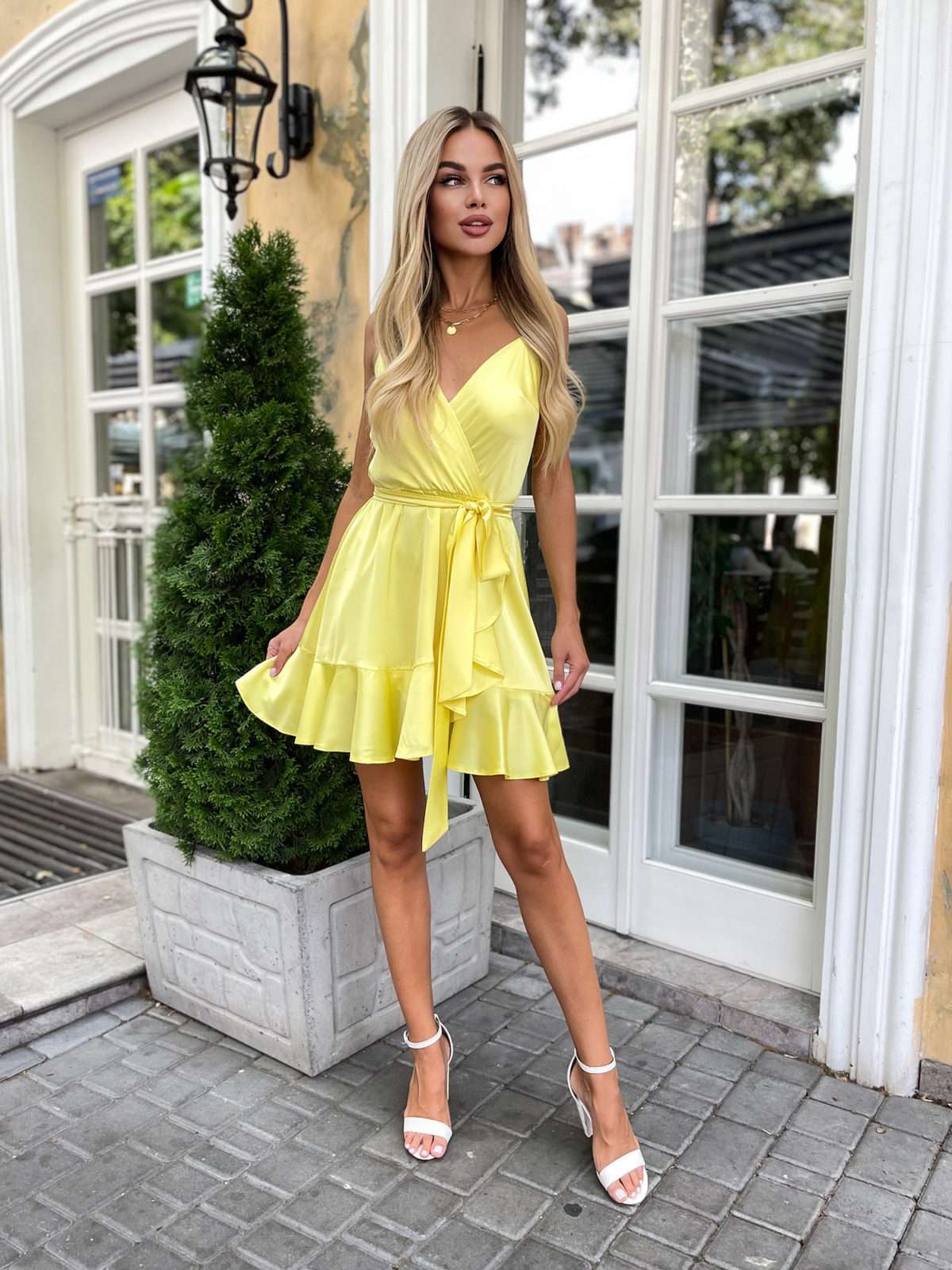 Spaghetti Summer Dress With Playful Ruffle Skirt